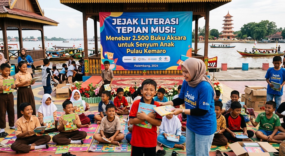 Jejak Literasi Tepian Musi: Menebar 2.500 Buku Aksara untuk Senyum Anak Pulau Kemaro